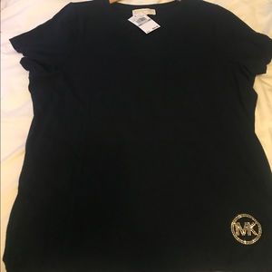 Michael Kors, Ladies black tee, crew neck NWT, 1X